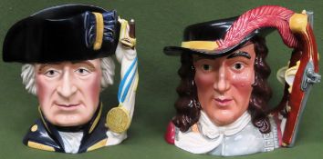 Two Franklin Porcelain ceramic character jugs, from The Maritime Trust - Admiral Benbow & Admiral
