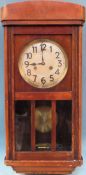 Art Deco oak cased wall clock. Approx. 68cms x 31cms reasonable used with minor wear. not tested
