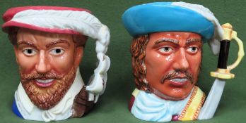 Two Franklin Porcelain ceramic character jugs, from The Maritime Trust - Admiral Robert Blake &