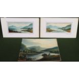 Three various late 19th century unframed pastoral Watercolours by Henry Magenis "On Loch Lomand "