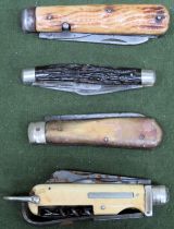 Four interesting Antique penknives used condition