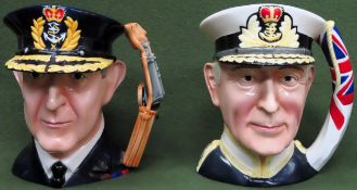Two Franklin Porcelain ceramic character jugs, from The Maritime Trust - Admiral Lord Cunningham &