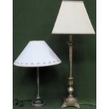 Two decorative 20th century table lamps with shades. Largest Approx. 84cms H appear reasonable