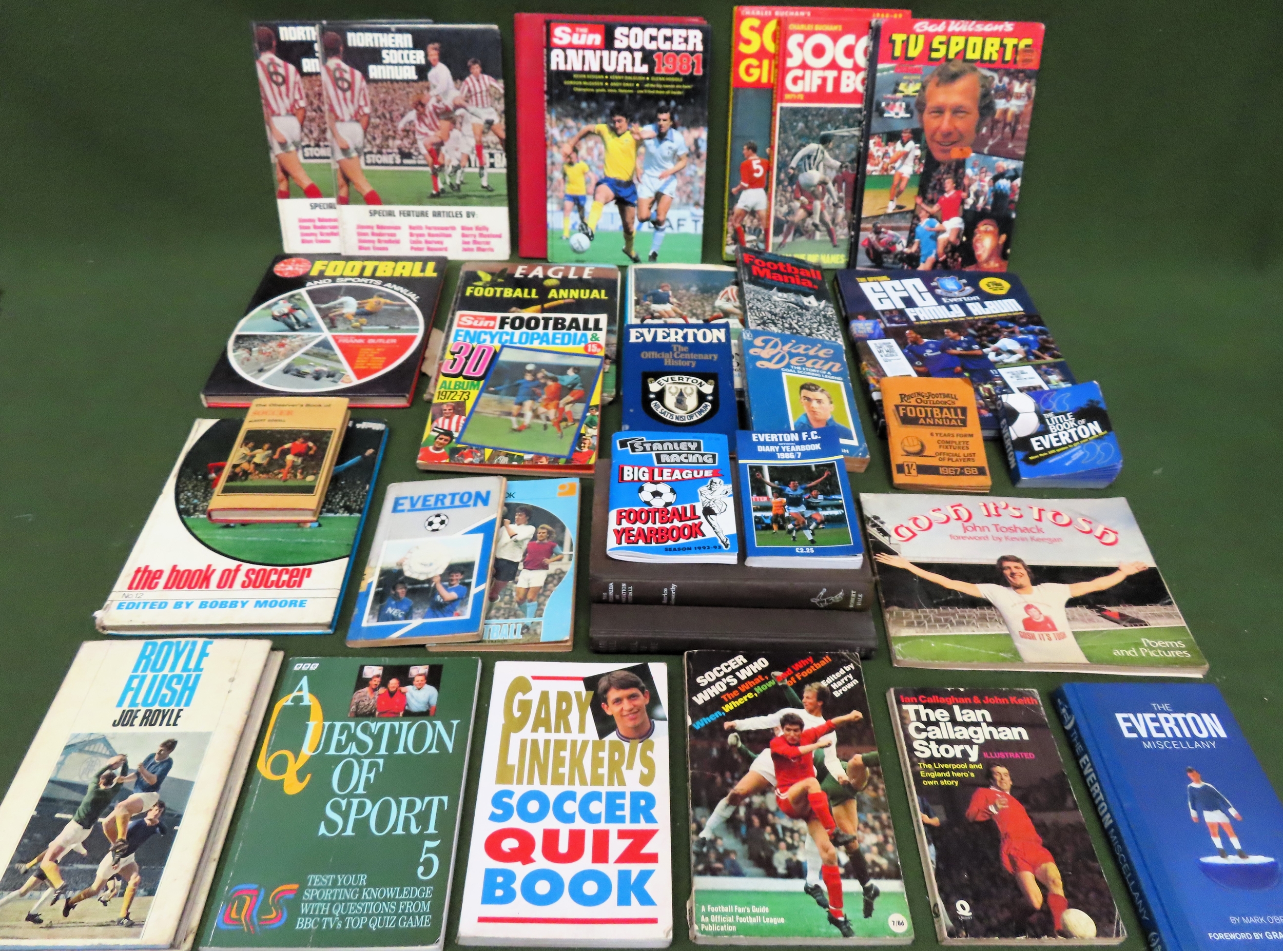 Parcel of Football related volumes, annuals, magazines All in used condition, unchecked