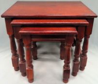20th century oak nest of three tables. Approx. 46 x 59 x 46cms reasonable used minor scuffs,
