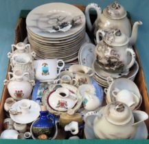Mixed lot of ceramics Inc. Oriental eggshell tea set, crested ware, etc all used and unchecked