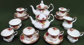Quantity of Royal Albert Old Country Roses china. Approx. pieces all used and unchecked appears