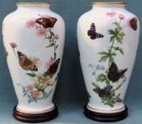 Pair of Franklin Porcelain Limited Edition ceramic vases by John Wilkinson - The Meadowland