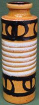 Mid 20th century glazed ceramic vase, stamped West Germany. Approx. 27cms H reasonable used