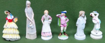 Six various ceramic figures All in used condition, unchecked