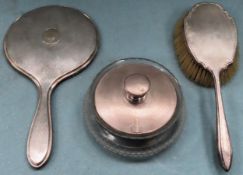 Three Hallmarked silver dressing table items
