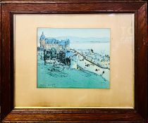 FRANK MILTON ARMINGTON, WATERCOLOUR, 'CHATEAU FRONTENAC, QUEBEC HARBOUR', CANADA, SIGNED AND DATED