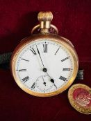 GOLD PLATED TOP-WIND POCKET WATCH
