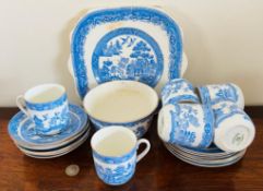 BLUE AND WHITE GLADSTONE CHINA, APPROX TWENTY PIECES
