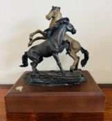 SHOOP 1989 EQUESTRIAN STUDY BRONZE, HEIGHT INCLUDING STAND APPROX 36cm, WIDTH APPROX 31cm