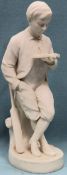 Copeland unglazed parianware figure by C Halse "Young England" 42cm H