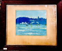 FRANK MILTON ARMINGTON, WATERCOLOUR, 'QUEBEC WATERFRONT', CANADA, SIGNED AND DATED 1912