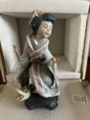 LLADRO YUKI GEISHA, BOXED, APPROX 20cm HIGH