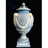 225th ANNIVERSARY WEDGWOOD COMMEMORATIVE VASE AND COVER WITH DOCUMENTATION