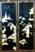 PAIR OF MOTHER OF PEARL FRAMED PANELS