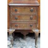 20th century mahogany small chest of three drawers. Approx. 69cm H x 45cm W x 32cm D