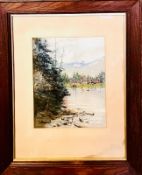 FRANK MILTON ARMINGTON, WATERCOLOUR, 'LAKE LOUISE', CANADA, SIGNED AND DATED 1912