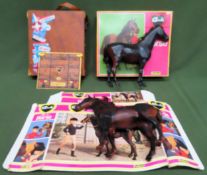 1970's/80's Pedigree Sindy items including two horses, travel case etc All in used condition,