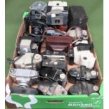 Quantity of various vintage cameras Inc. Kodak, Halina, etc all used and unchecked