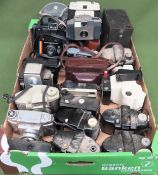 Quantity of various vintage cameras Inc. Kodak, Halina, etc all used and unchecked