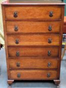 Early 20th century oak chest of 6 drawers. Approx. 119 x 76 x 44cms reasonable used condition with