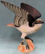 Unglazed Spode figure of an open winged Osprey. Approx. 29cms H reasonable used condition