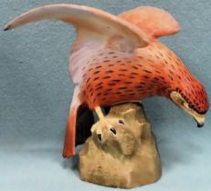 Unglazed ceramic figure of a Montagu's harrier. Approx. 16cms H reasonable used condition