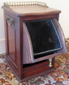 19th century mahogany Perdomium coal scuttle with galleried top. Approx. 55cm H x 35cm W x 32cm D