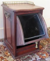 19th century mahogany Perdomium coal scuttle with galleried top. Approx. 55cm H x 35cm W x 32cm D
