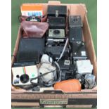 Quantity of vintage cameras and accessories all used and unchecked