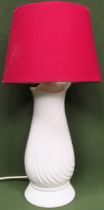 Belleek pottery table lamp Used condition, not tested for working