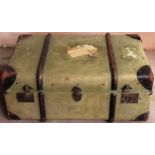 Vintage "Flekite" fitted travel trunk. Approx. 34cm H x 77cm W x 49cm D Used condition, wear and