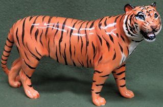 Large Beswick glazed ceramic Tiger. Approx. 32cms L reasonable used condition