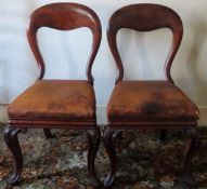 Pair of 19th century crown back chairs. Approx. 92cm H Used condition, scuffs and scratches