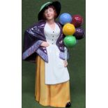 Royal Doulton glazed ceramic figure - Balloon Lady. HN2935 reasonable used condition