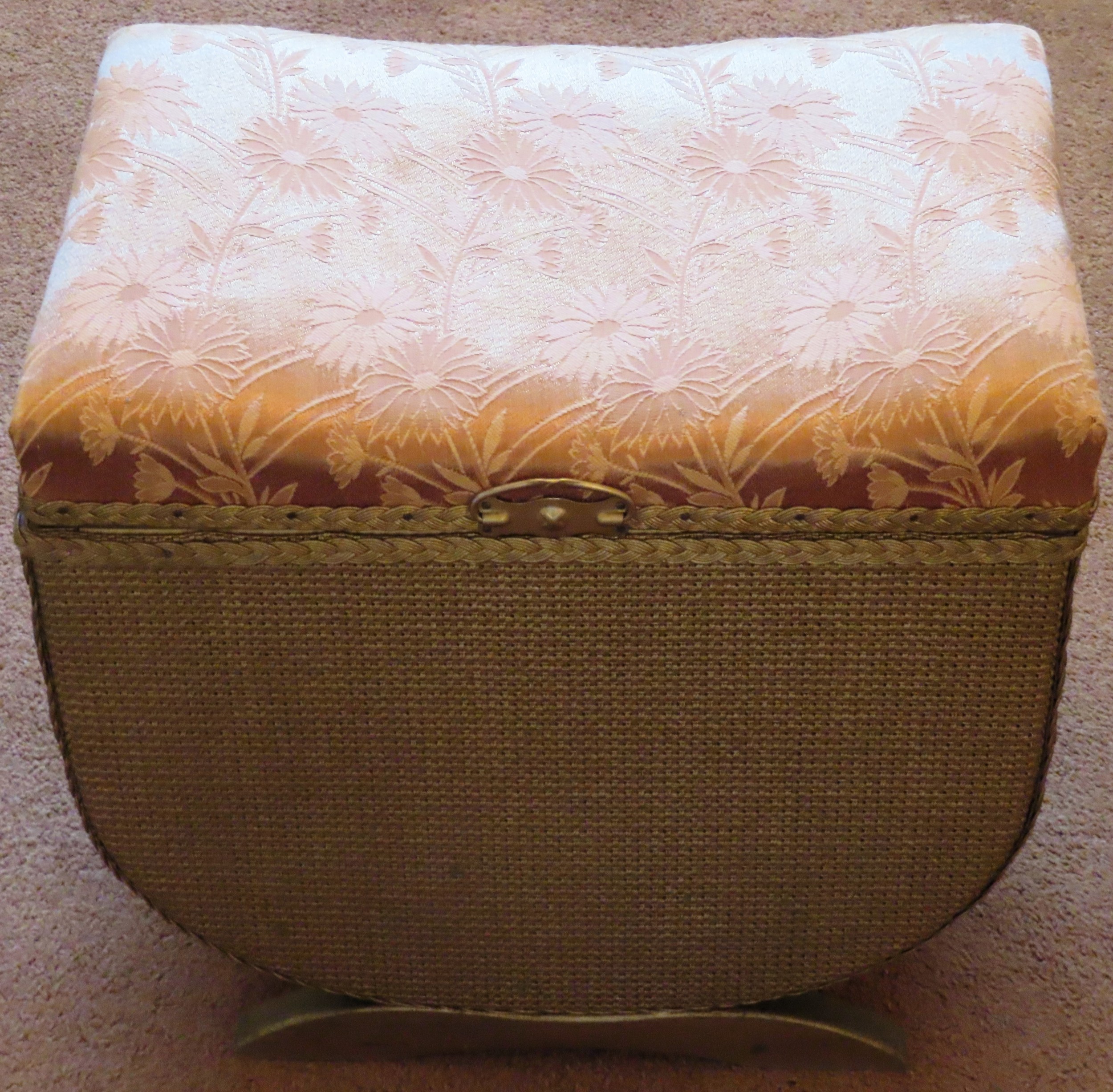 Small vintage single Lloyd Loom style linen basket reasonable used condition