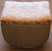 Small vintage single Lloyd Loom style linen basket reasonable used condition