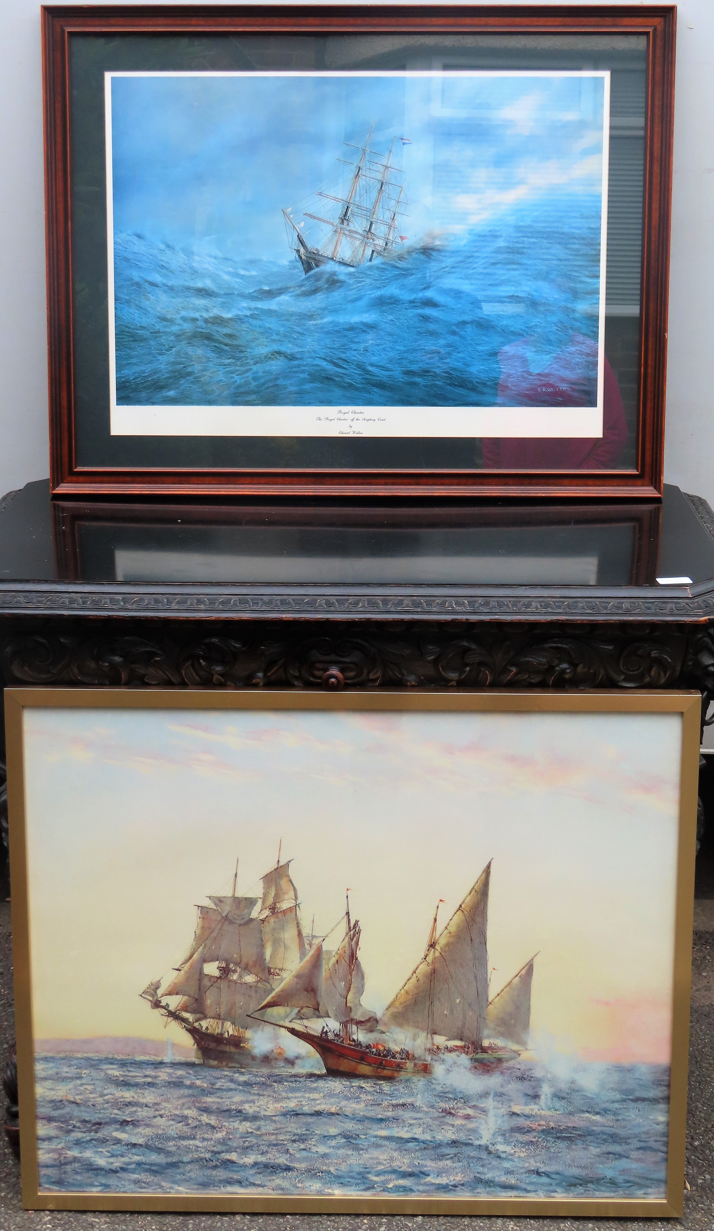 Two framed polychrome prints Both appear in reasonable used condition
