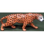 Large Beswick glazed ceramic Cheetah. Approx. 31cms L reasonable used condition