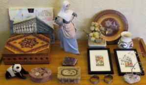 Sundry lot Inc. Nao figure, Russian polar bear (USSR), silver napkin rings, etc all used and