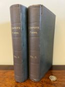 1888 PRINTED COWPER'S POEMS, VOLUME 1 AND 2, CLOTH BOARD
