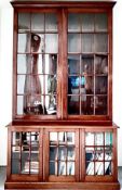 FINE QUALITY VERSATILE BOOKCASE, APPROX 246cm HIGH AND 145cm WIDE AND 51cm DEEP, BASE HEIGHT APPROX