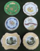 Various gilded cabinet plates, plus other ceramic dishes