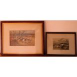 Two framed hunting prints Both in used condition