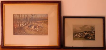 Two framed hunting prints Both in used condition